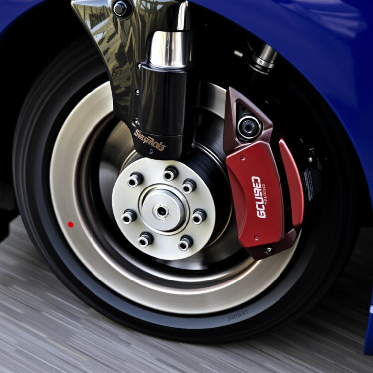 An action shot of a Corsa VXR's braking system in use, capturing the calipers and discs during a high-speed stop.