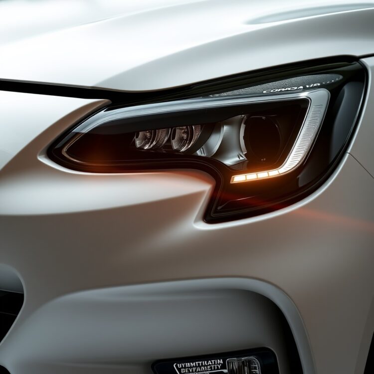 A detailed close-up of the Corsa VXR's aggressive front grille and LED headlights, highlighting its sporty and modern design under studio lighting.