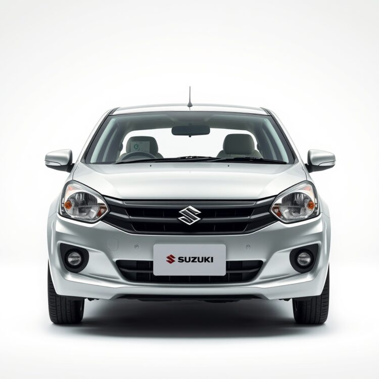 A professional stock photo of a Suzuki Cultus showcasing its safety features like airbags and ABS in a well-lit, neutral background without any text.
