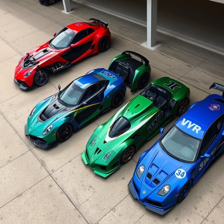 A lineup of iconic VXR models through the years, showcasing their evolution in design and performance.