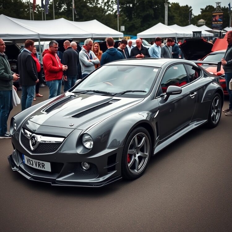 A vintage Vauxhall VXR at a car show, surrounded by admirers, showcasing its timeless design and the enduring appeal of the VXR legacy.