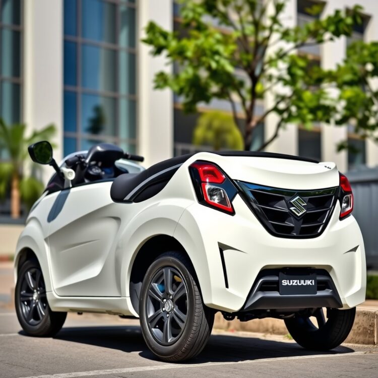 A sleek, modern Suzuki Alto VXR AGS 2025 parked in an urban setting, showcasing its exterior design and vibrant colour under natural daylight.