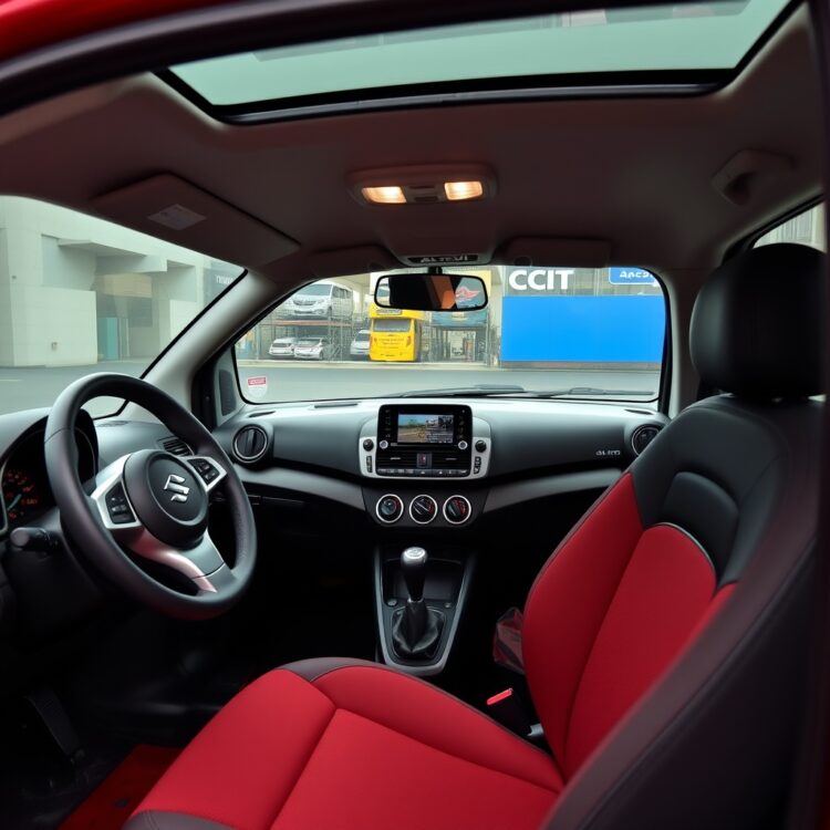 A close-up of the Suzuki Alto 1000cc's dashboard and interior, showcasing its ergonomic design and comfortable seating.