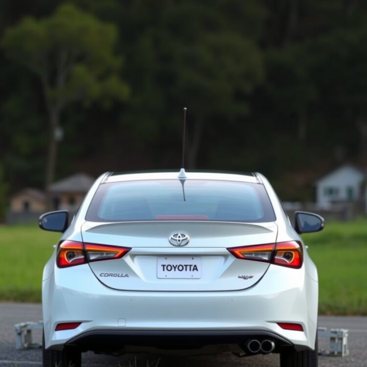 A Toyota Corolla Hybrid in a serene setting, highlighting its advanced hybrid technology and eco-friendly features.