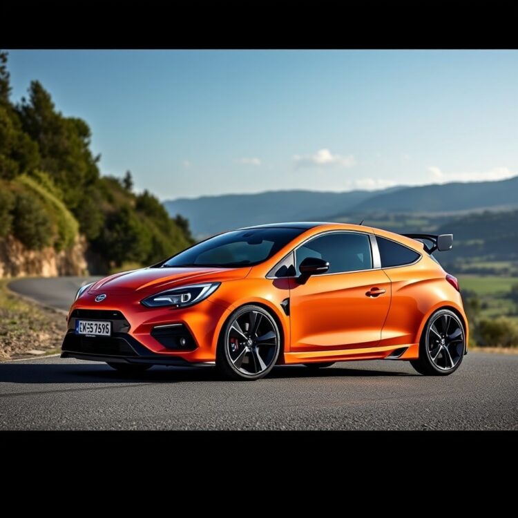 A sleek, high-performance Corsa VXR parked on a scenic road, showcasing its dynamic design and vibrant color options under natural lighting.