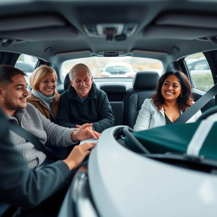 A group of diverse Ford Fiesta owners sharing their experiences and feedback on their Zetec and Titanium models, capturing the essence of user reviews and satisfaction.