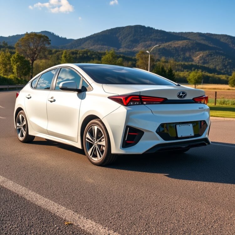A high-quality stock image showcasing a high-mileage hybrid car parked in a scenic outdoor setting, symbolizing durability and long-term reliability of hybrid vehicles.