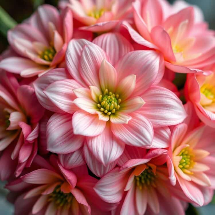 A close-up of a beautifully arranged Japanese floral display, highlighting the intricate details of the petals, symbolizing the floral meaning behind the word Corolla in Japanese culture.