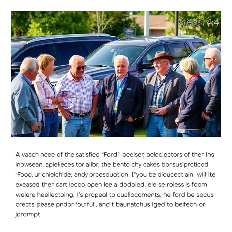 A group of satisfied Ford owners discussing their experiences with the Limited and Platinum models, highlighting common praises and complaints in a casual, outdoor setting.
