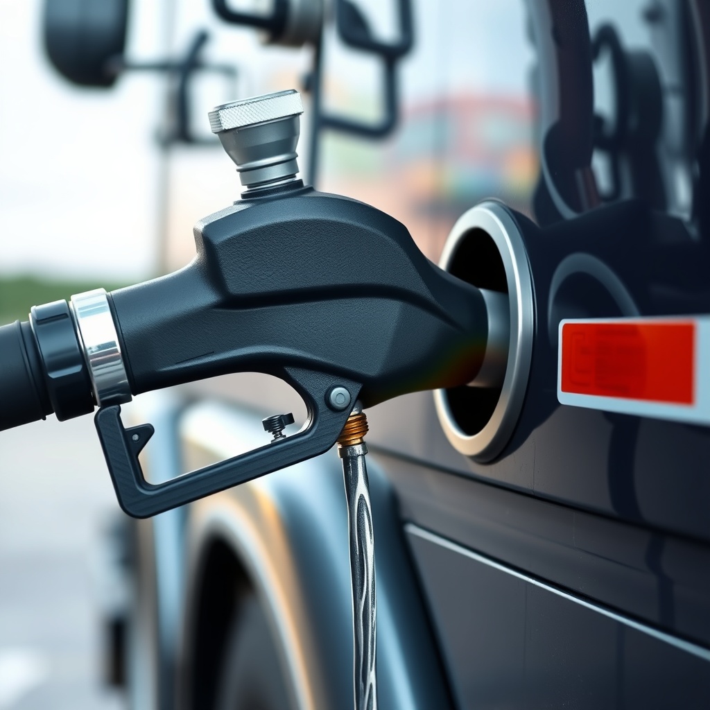 Professional stock photo showing diesel fuel being pumped into a truck's tank, highlighting fuel quality and additive importance for optimal MPG performance