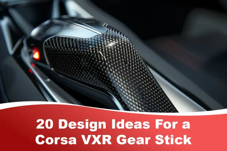 A customised Corsa VXR gear stick with premium materials, LED accents, and ergonomic design for a sleek driving experience.