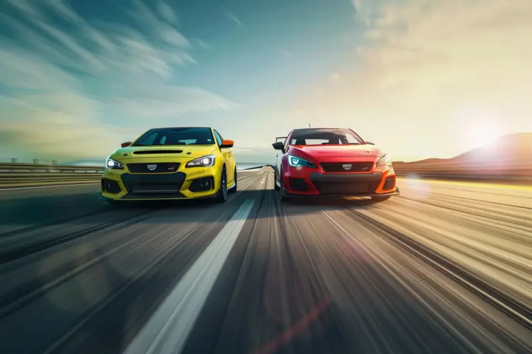 A VXR and an ST racing side by side, showcasing their speed and performance.