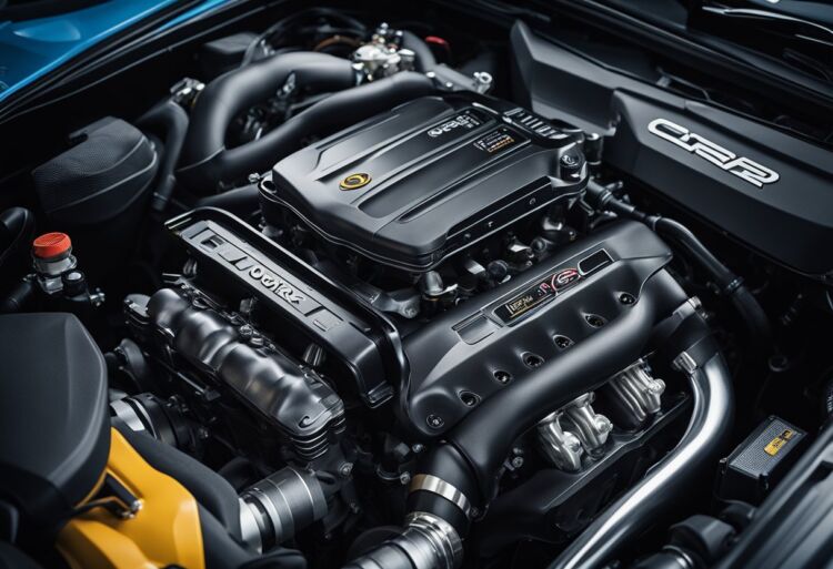 A sleek Corsa VXR engine revs with power, surrounded by performance specs and technical details
