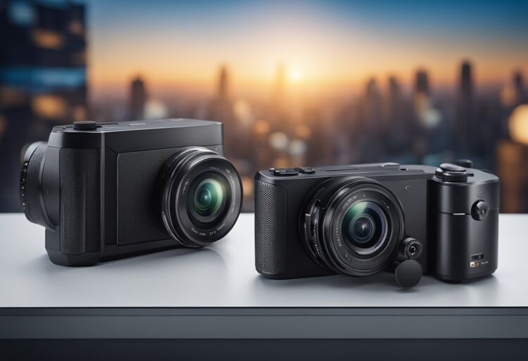 A VXR and VXL device side by side, displaying their user interfaces with clear distinctions in design and functionality