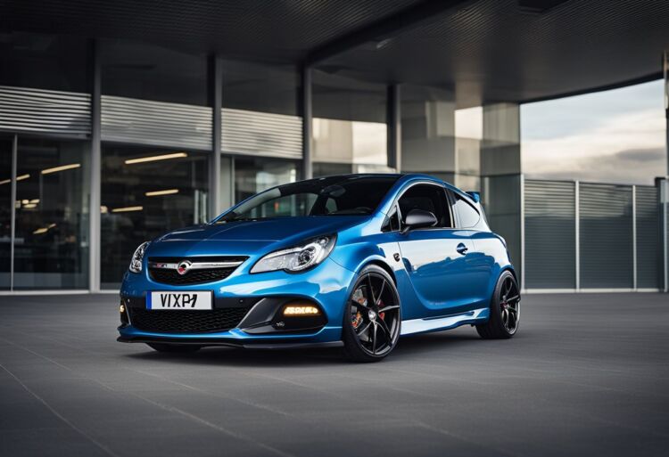 A sleek Corsa VXR sits parked, with its turbo engine visibly protruding from beneath the hood