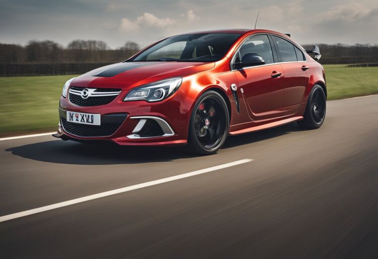 A Vauxhall VXR accelerating from 0 to 60 mph, with smoke coming from the tires and the engine roaring